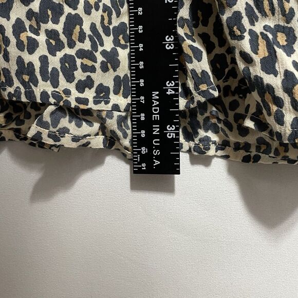 Thml Leopard Floral Embroiderd Flutter Sleeve Knee Length Dress Women's Size M - Picture 12 of 16